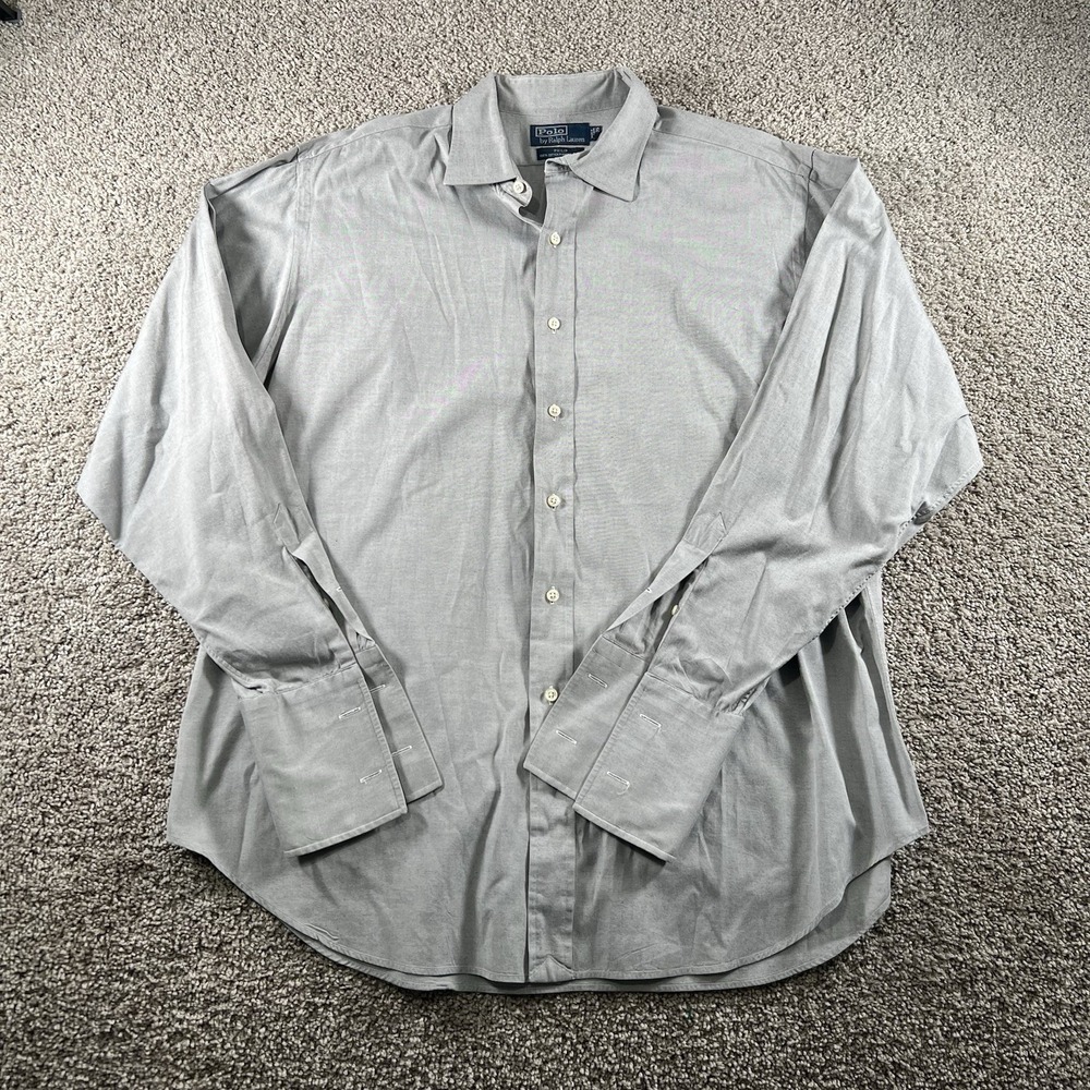 Vintage PoloRalph Lauren Phillip Shirt Mens 17.5-35 Pinpoint Oxford Classic 90s
